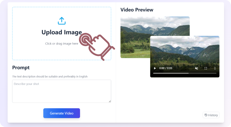 AI Image to Video Generator Step 1-Upload Image