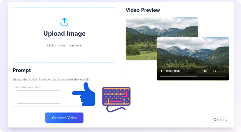AI Image to Video Generator Step 2-Write a Prompt for the Video