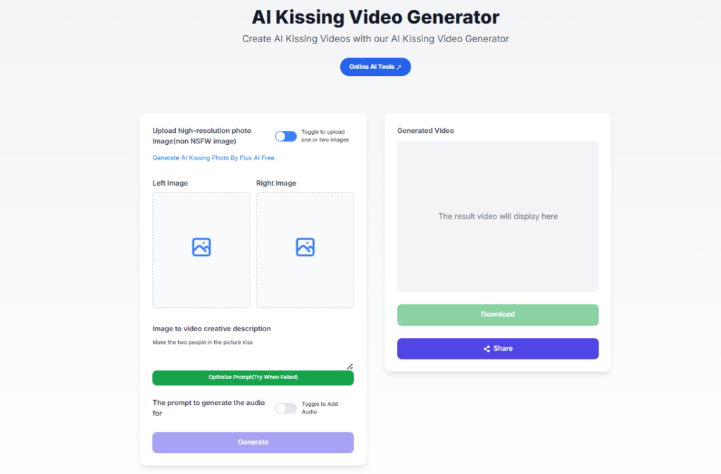 Deep Nostalgia AI: Amazing AI Kissing Video Creation